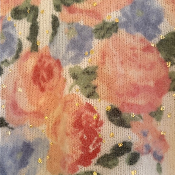 Sezane Floral Knit Sweater - Cream with Pink and Blue Accents - Picture 4 of 10